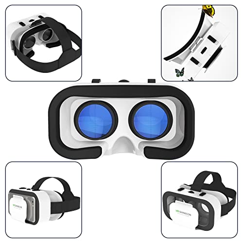 Adjustable 3D VR Glasses for Phone with Controller, Compatible 4.7-6.5 inch (Black) D665