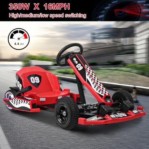 16 MPH 350W Motor Battery Powered Electric Drift Go Kart T290