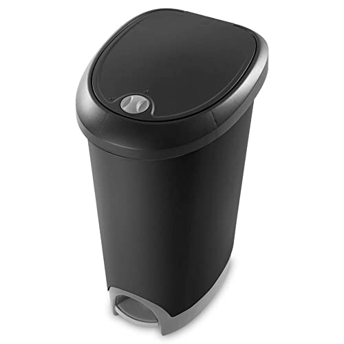 Black 2-Pack Locking StepOn Wastebasket with Lid X91221