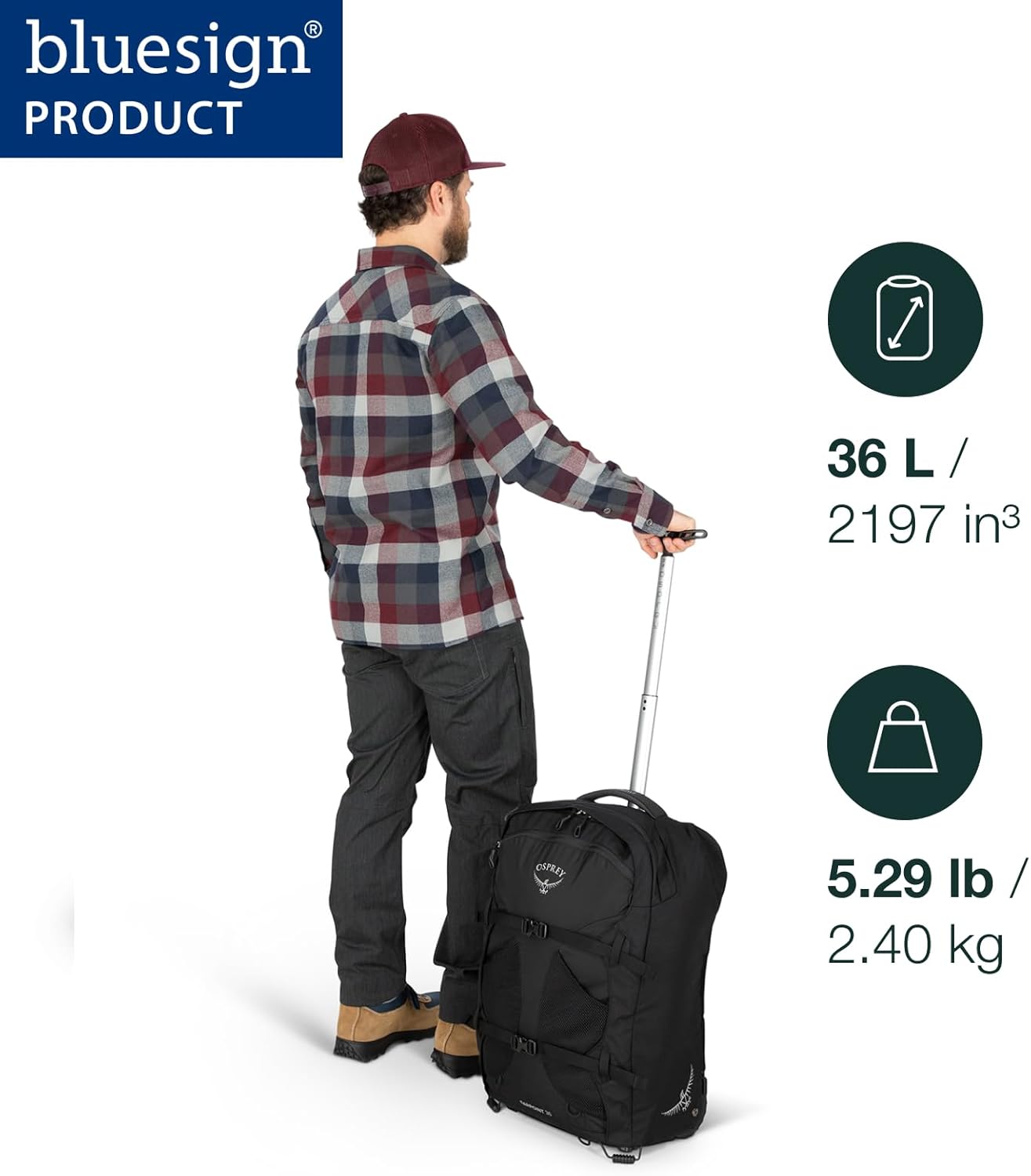 Black 65L Wheeled Travel Pack F7707