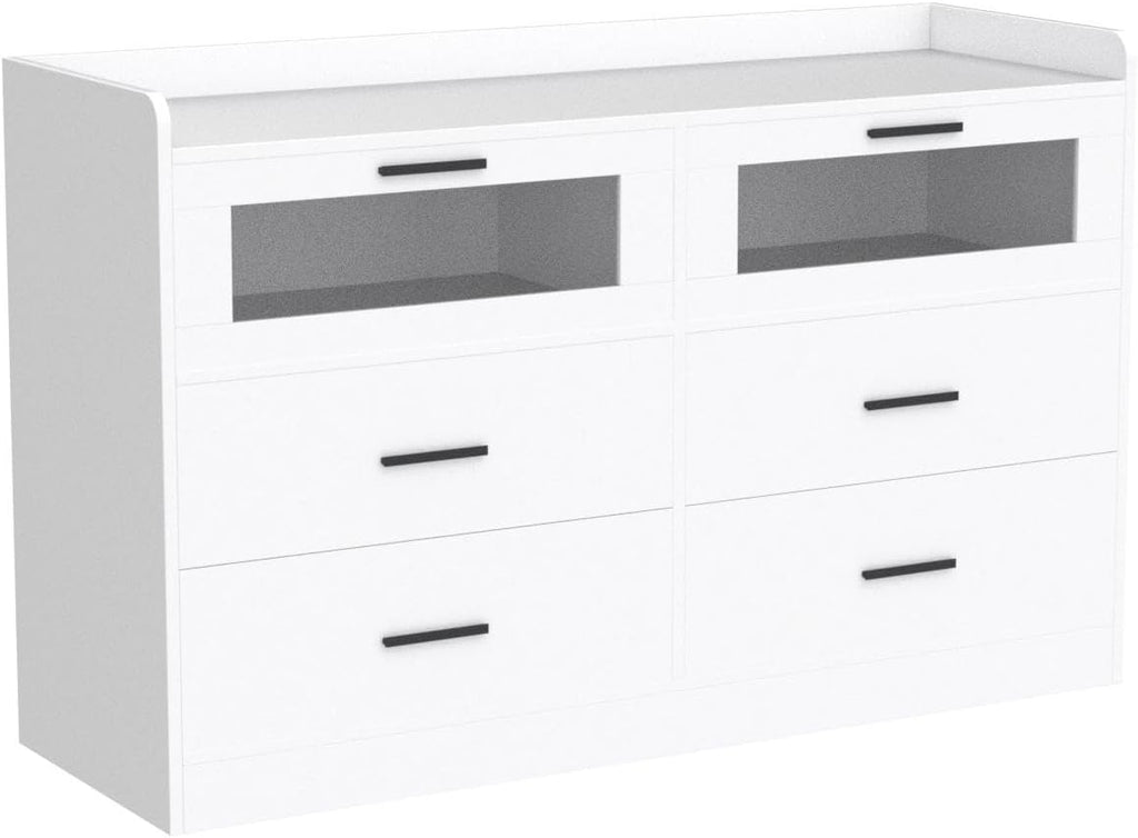 White 6 Drawer Wood Dresser R155
