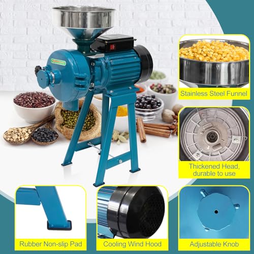 Electric Grain Mill Grinder, 3000W 110V Commercial Grain Grinder Machine with Funnel J9546