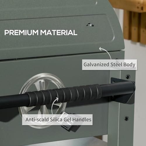 Charcoal BBQ Grill with 235 sq.in. Cooking Area, Tabletop Outdoor Barbecue with Ash Catcher and Built-in Thermometer, Black Q76761
