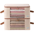 Canvas Clothing Storage 2 Bags Clothes Organizer K377