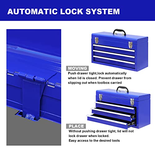 20" 3 Drawer Steel Tool Box V89756