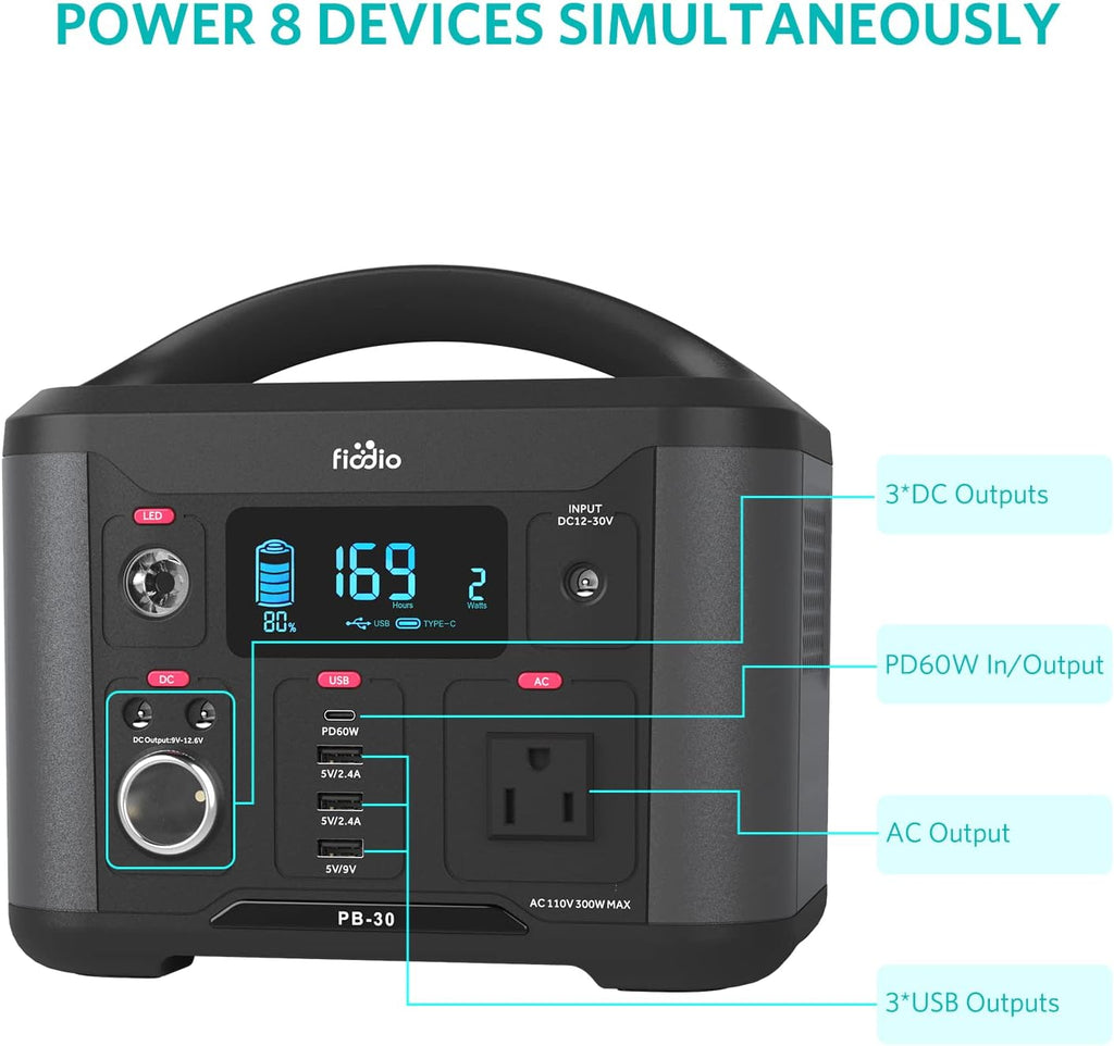 300Wh Portable Power Station with AC Outlet H21062