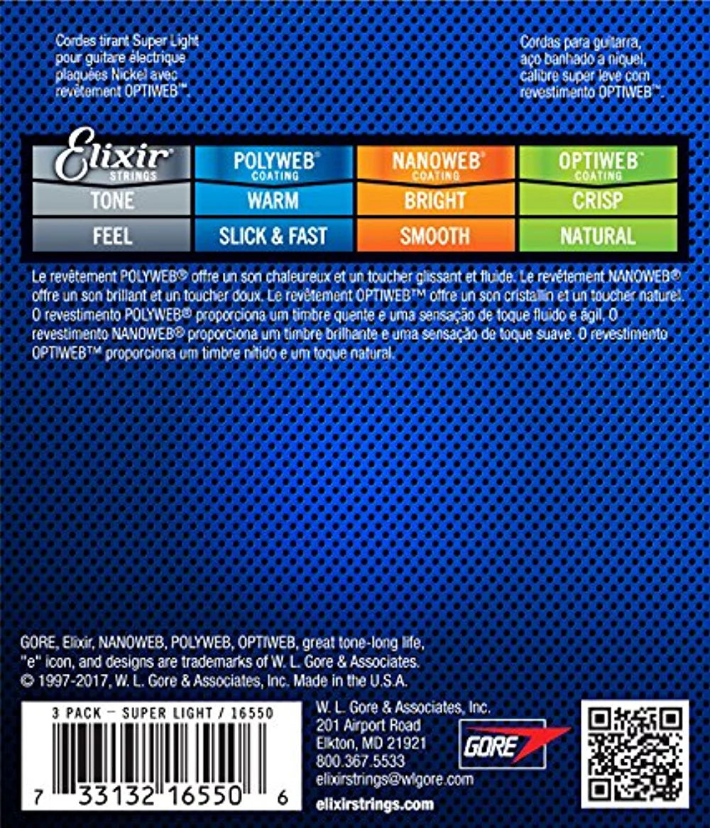 3 Pack Super Light Guitar Strings (.009-.042) N2705