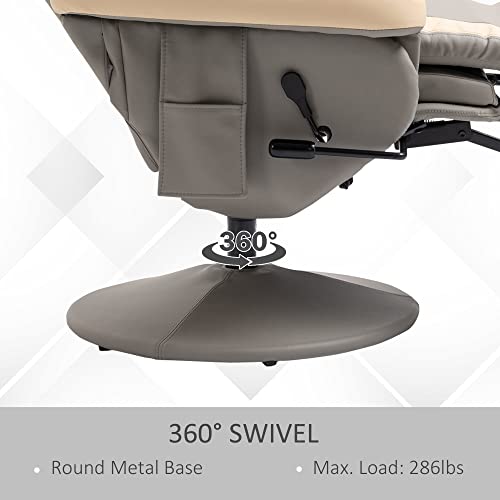 Manual Recliner Armchair PU Leather with Adjustable Leg Rest K543