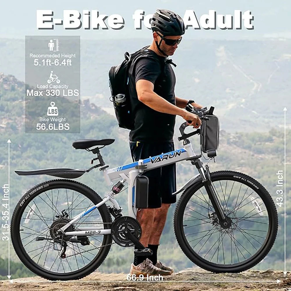 Electric Bike 750W Motor 48V Removable Battery 21-Speed Gears Dual Hydraulic Suspension N2107