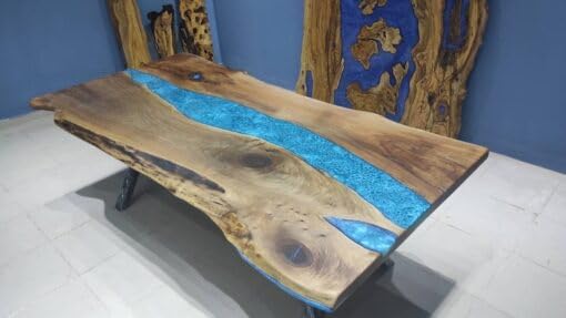 Blue Live Edge Epoxy Dining Table H595830