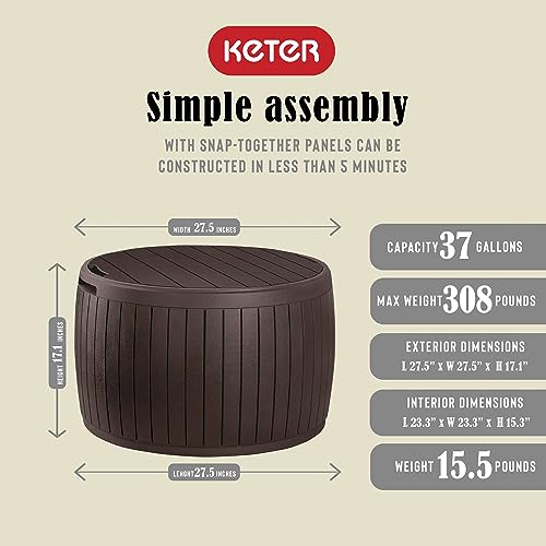 37 Gallon Brown Outdoor Storage Deck Box I48737