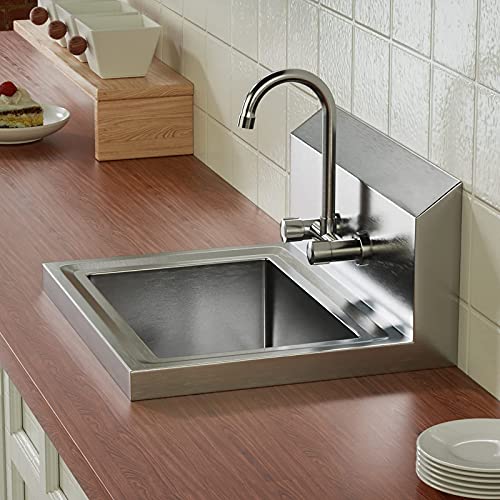 Stainless Steel Wall Mount Utility Sink with Faucet I43893