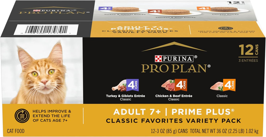 Grain Free Senior Wet Cat Food Variety Pack Pate, 3 oz. Cans X5242