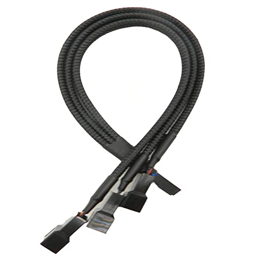 Black Sleeved 4 Pin PWM Fan Splitter Cable 10 Inches O45862