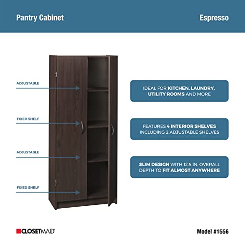 White 2 Door Pantry Cabinet with Adjustable Shelves R925