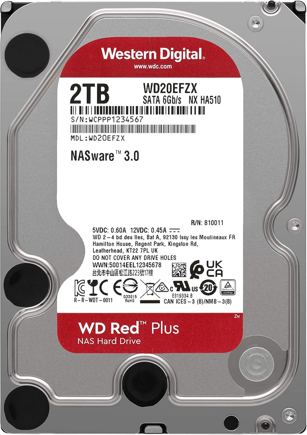 12TB NAS Internal Hard Drive HDD - 7200 RPM, SATA 6 GB/s, CMR, 512 MB Cache, 3.5 K43128