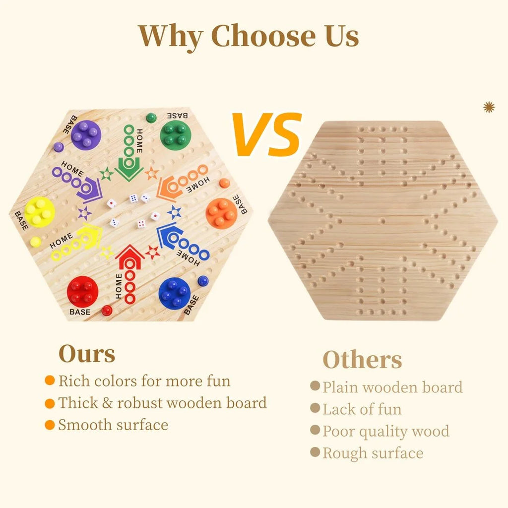 Double-Sided Wooden Marble Board Game J8140