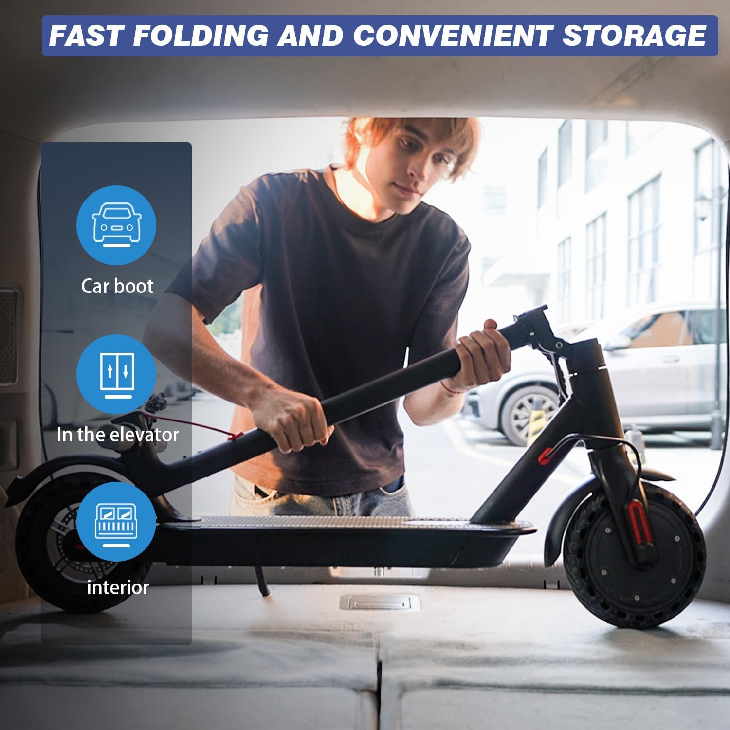 Electric Scooter with 8.5'' Tires, 350-500W Motor, 20/28 MPH Speed A313