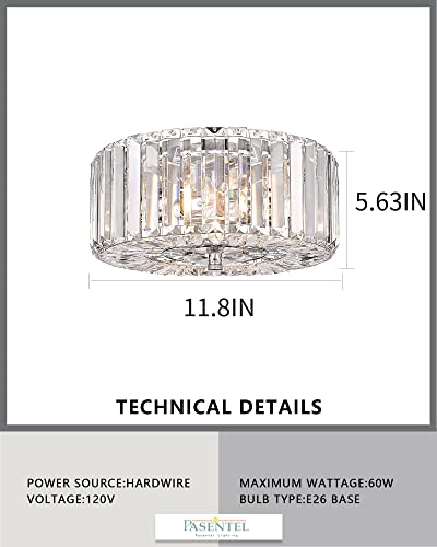 Chrome 2-Light Flush Mount Ceiling Light F826