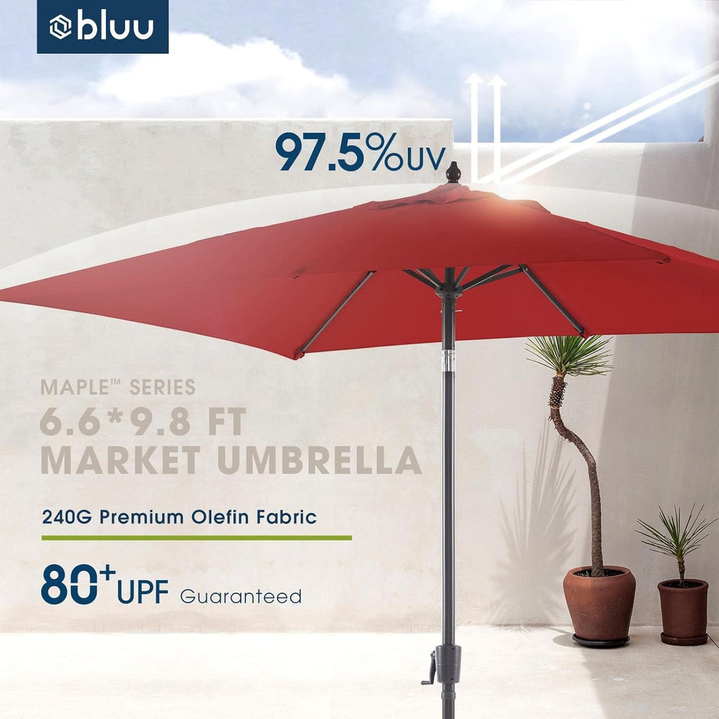 Olefin 6.6 x 9.8 FT Patio Umbrella (Apple Red) W7016