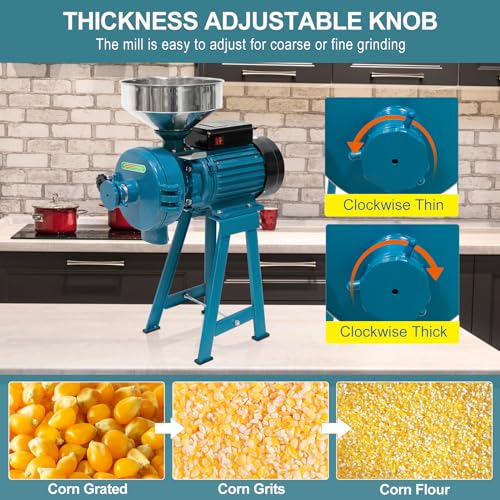 Electric Grain Mill Grinder, 3000W 110V Commercial Grain Grinder Machine with Funnel J9546