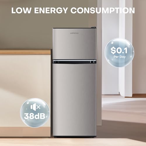 Black 4.0 Cu.Ft. Double Door Mini Refrigerator with Freezer C7936