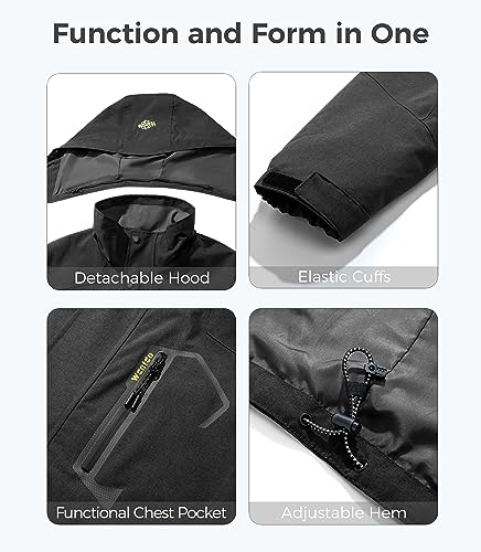 Men's Warm Winter Down Jacket Hooded Waterproof Coat I1745