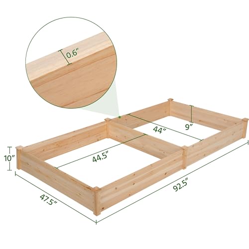 Natural Wood 8×2ft Raised Garden Bed Y5895
