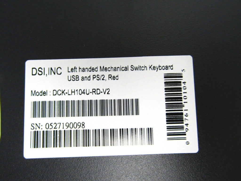 Left Handed Wired Mechanical Keyboard with Cherry Red Switches M6401