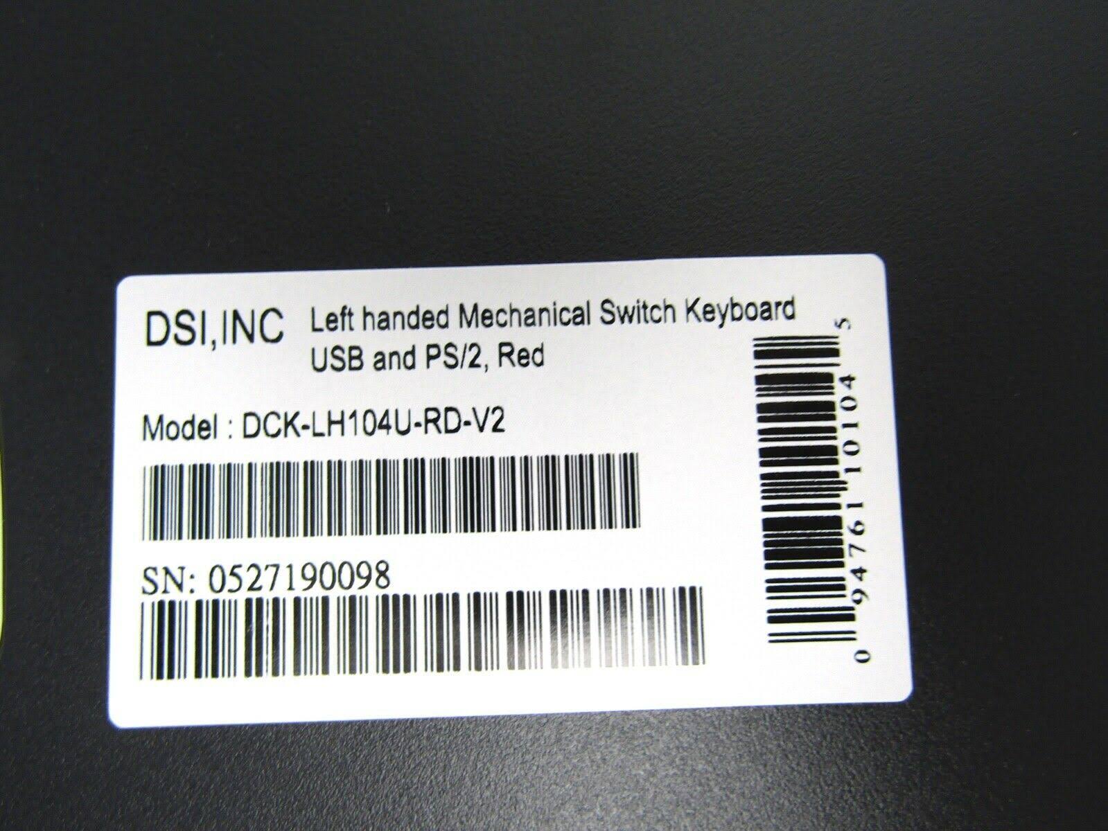 Left Handed Wired Mechanical Keyboard with Cherry Red Switches M6401