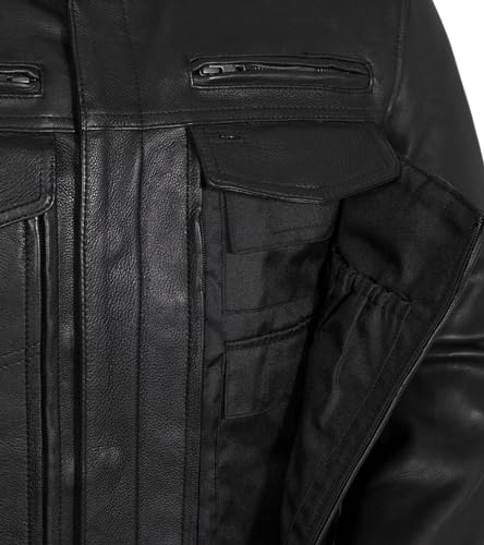 Men's Motorcycle Biker Riding Leather Jacket K141