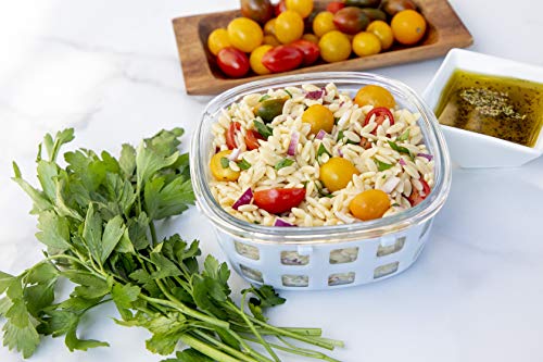 Glass Food Storage Container with Silicone Sleeve and Airtight BPA-Free Plastic Lid I782178