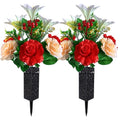 Red+White Lily Artificial Silk Rose and Lily Saddle A30385