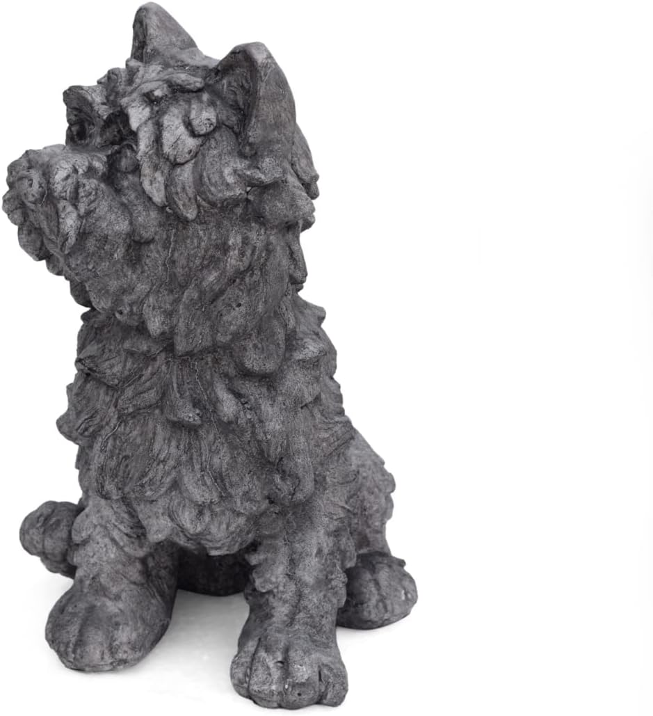 Antique Gray Finish Outdoor Dog Garden Statue E105