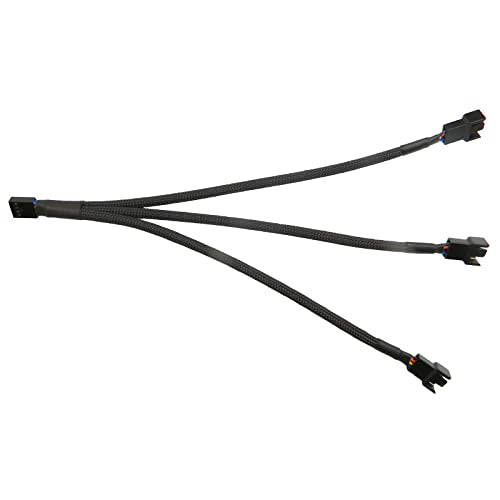 Black Sleeved 4 Pin PWM Fan Splitter Cable 10 Inches O45862