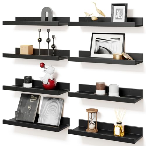 Rustic Brown Wall Shelves Set of 8 U58142