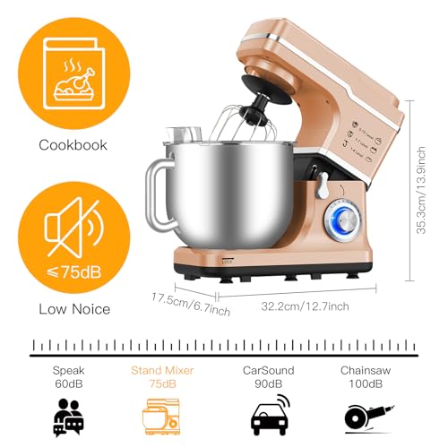 7.5 Qt 660W Tilt-Head Electric Stand Mixer with Stainless Steel Bowl (Blue) Z459424