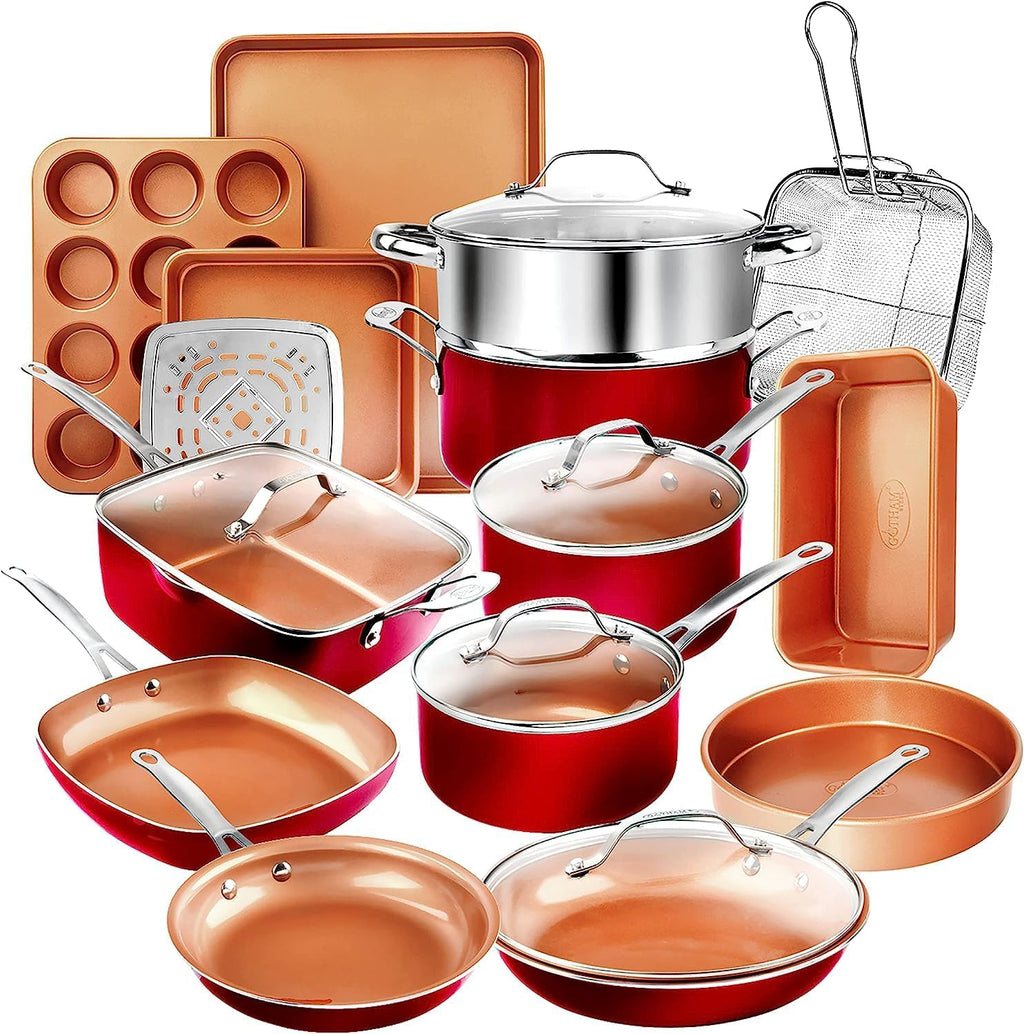 20 Pc Nonstick Ceramic Pots and Pans Set with Lids D94223