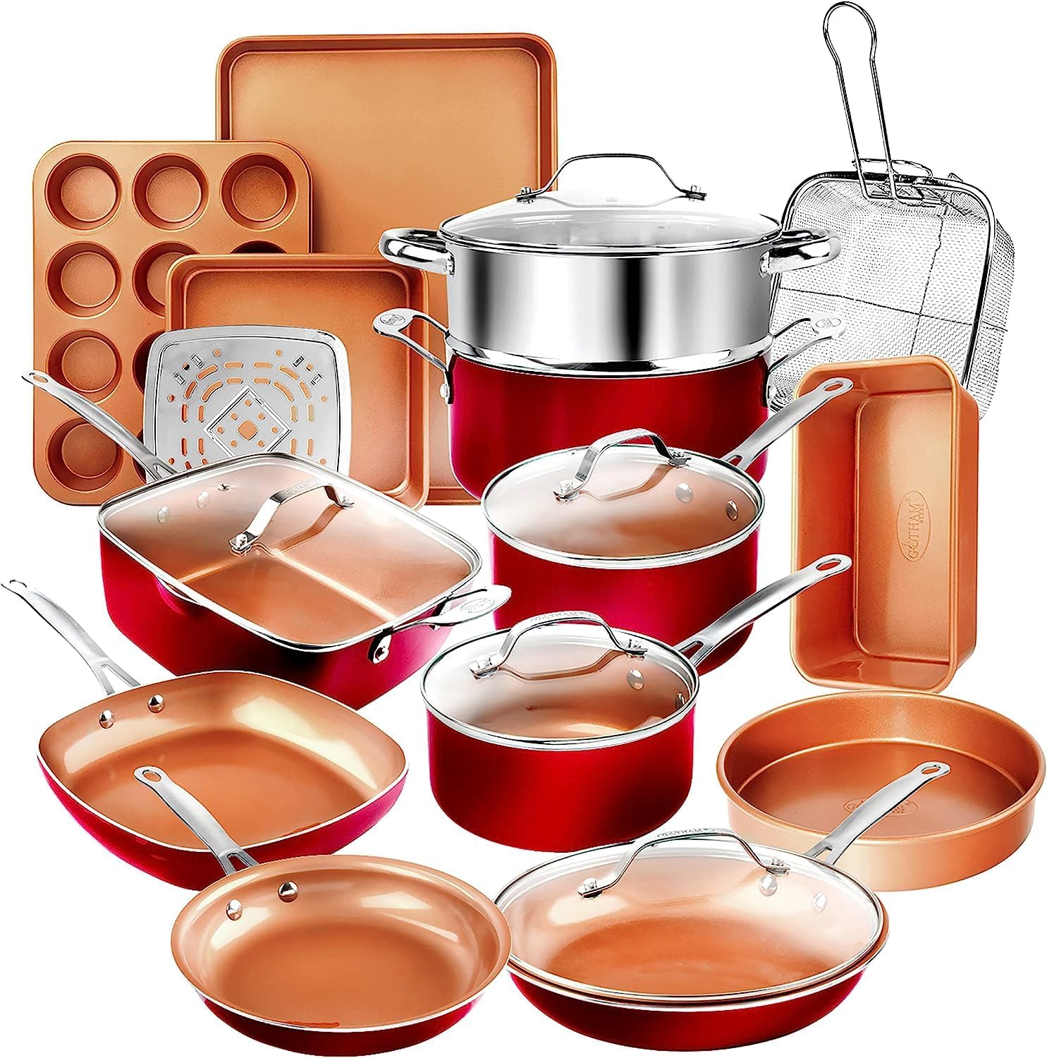 20 Pc Nonstick Ceramic Pots and Pans Set with Lids D94223