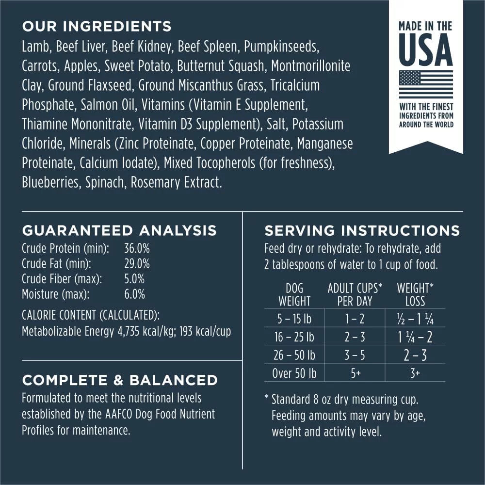 Freeze Dried Raw Grain Free Dog Food 9 Ounce P776522