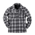 Mens Long Sleeve Sherpa Lined Flannel Shirt Jacket H253