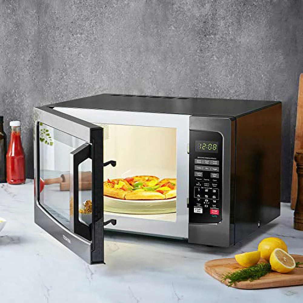 1.2 Cu.ft 1100W Black Stainless Steel Microwave Oven S813