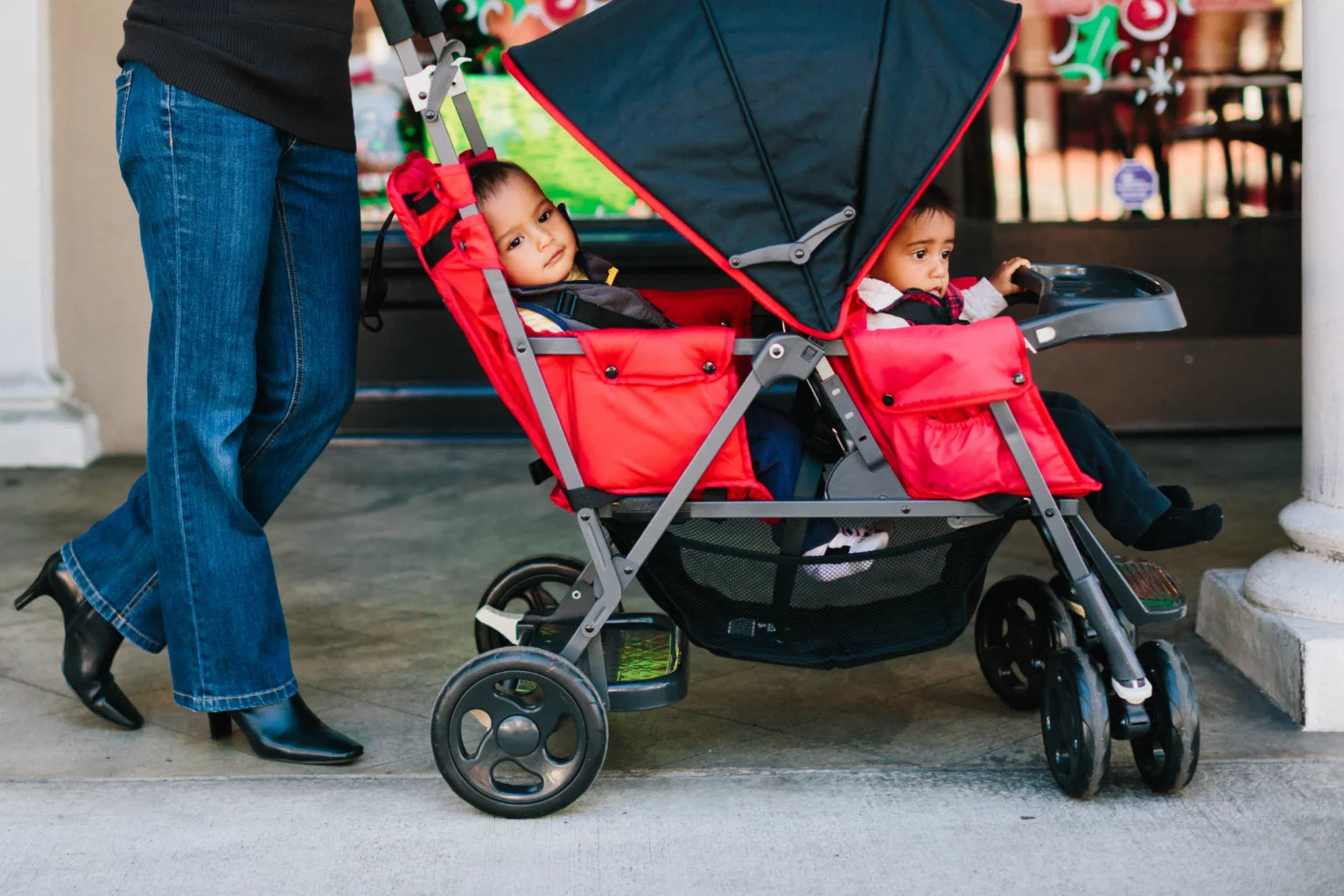 Red Tandem Double Stroller K1335