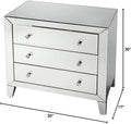 3-Drawer Glass Accent Chest R8908
