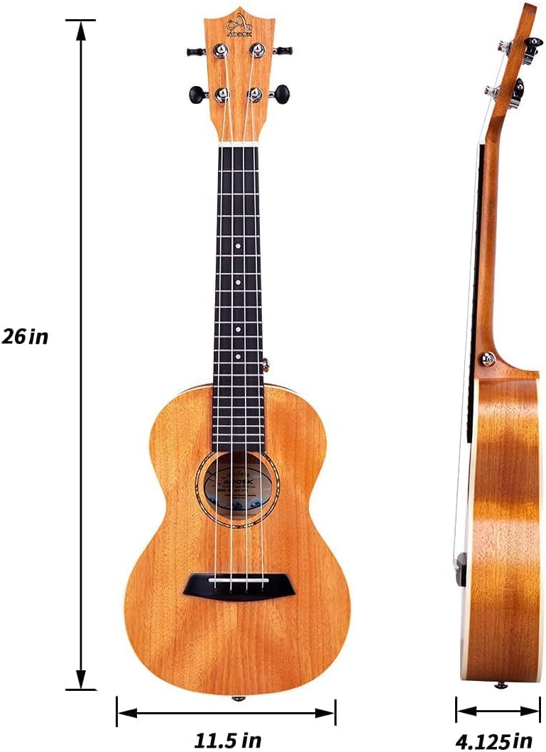 Mahogany 23 Inch Concert Ukulele with Folding Guitar Stand O90195