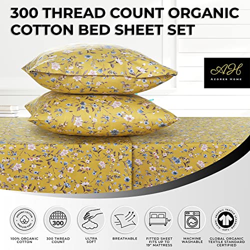 300 Thread Count Organic Cotton Deep Pocket Queen Bed Sheet Set U923053
