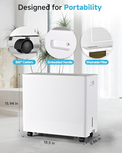 52 Pints Energy Star Dehumidifier with Drain Hose, 0.85 Gal Water Tank F34435