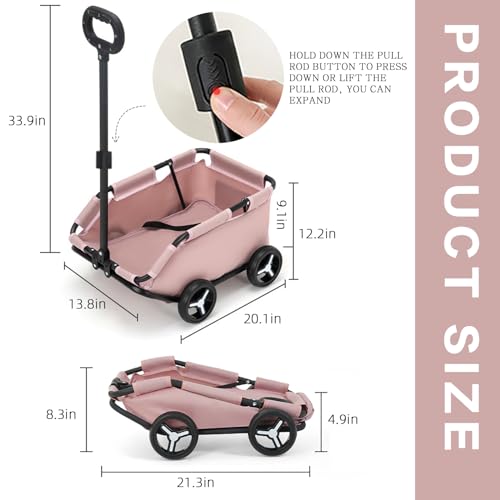 Pink 4 Wheels Folding Pet Stroller M77024