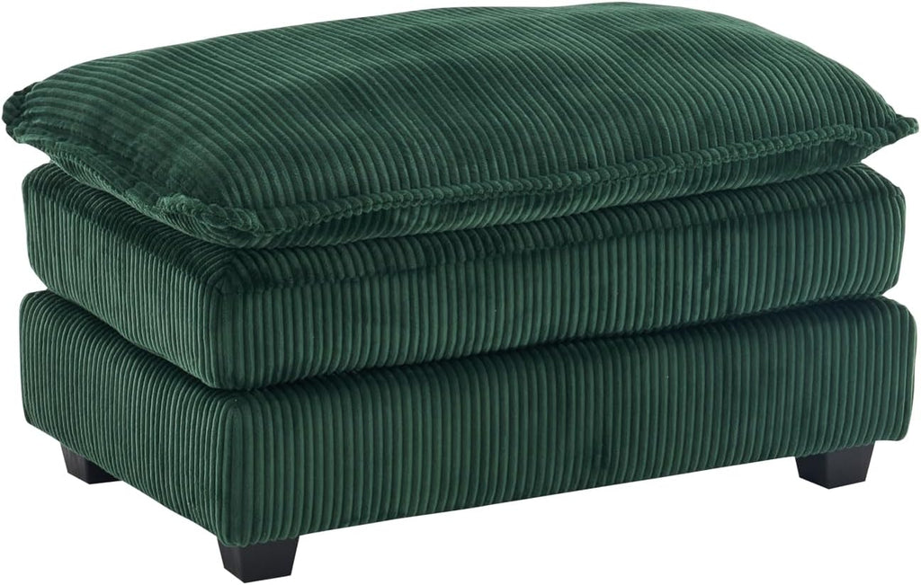Oversized Green Convertible Sleeper Sofa with Ottoman & Pillows D2657