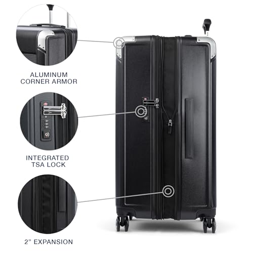 True Navy Blue 28-Inch Hardside Polycarbonate Expandable Checked Suitcase X5561